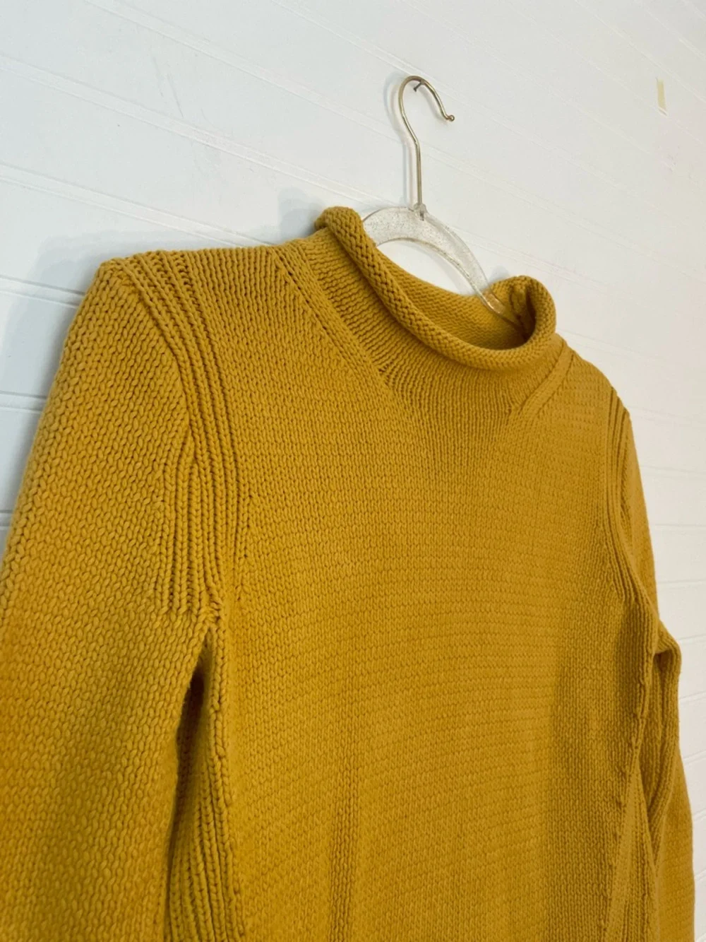 J. Crew Always 1988 Roll Neck Oarsman Fisherman Knit Sweater Yellow XSmall